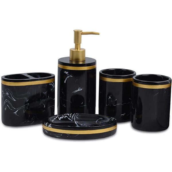 Bathroom Accessory Sets Black Countertop Bath Accessories You'll Love ...